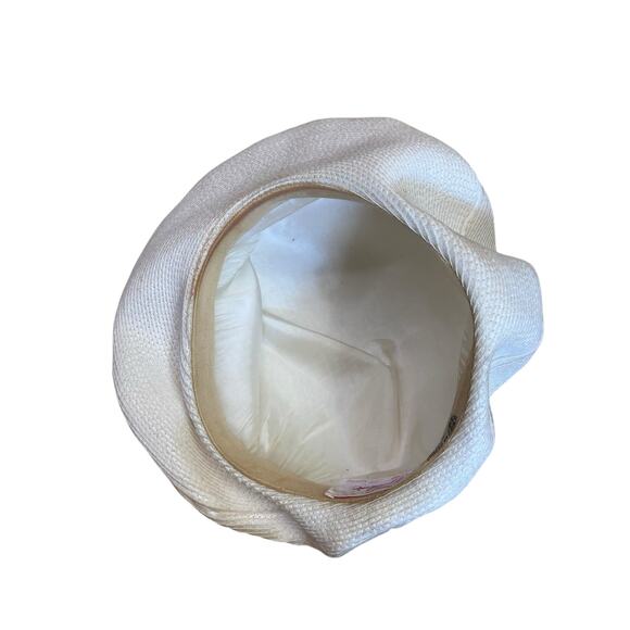 1960s White Woven Beret Hat by Sylvia | Vintage Mod | Mid Century Style main image 4